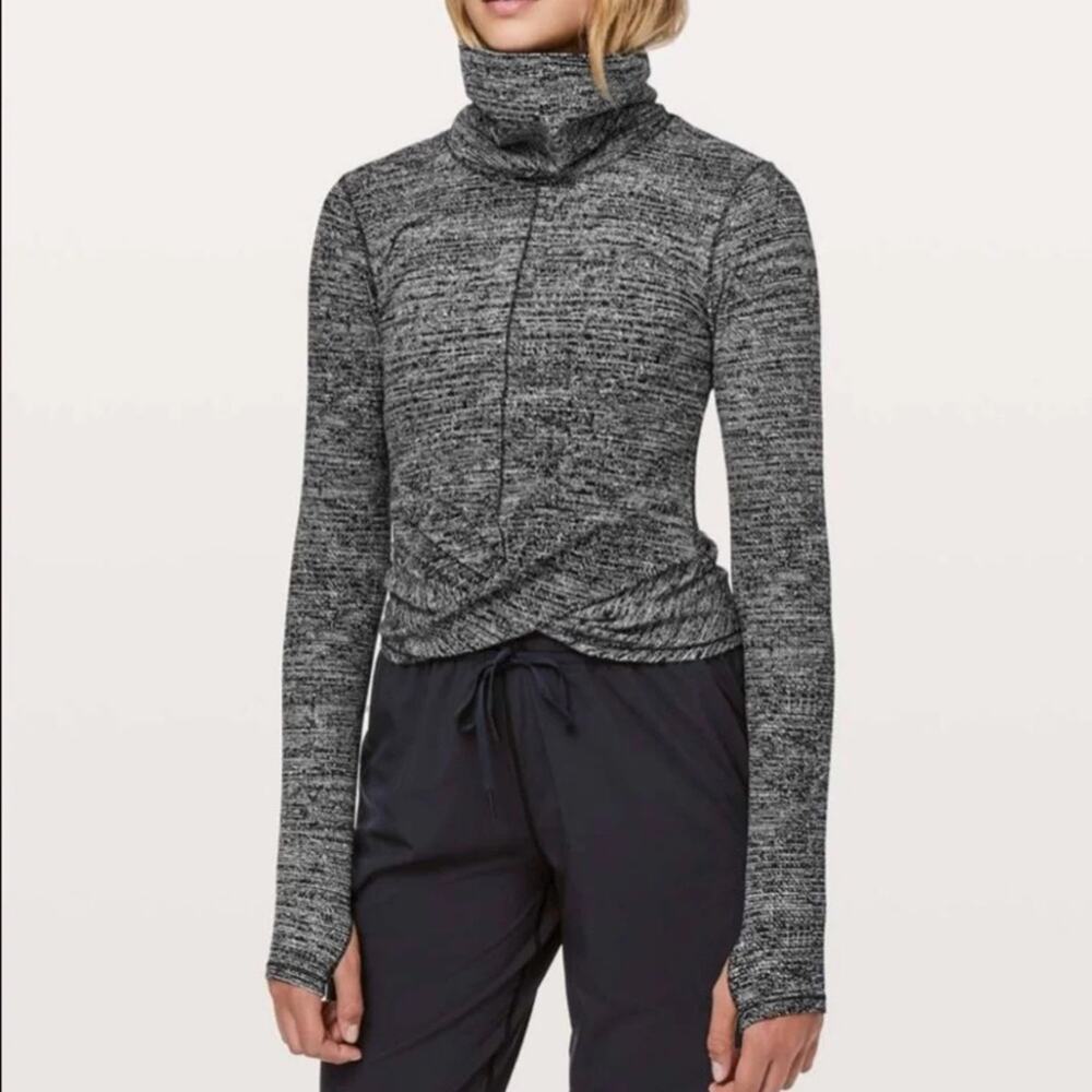 Lululemon Melodic Movement long sleeve top cowl neck  12 New wicking athleisure
